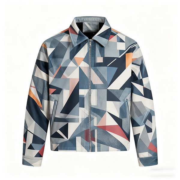 Fashion Collared Full-Zip Jacket - Unisex Retro Streetwear Essential