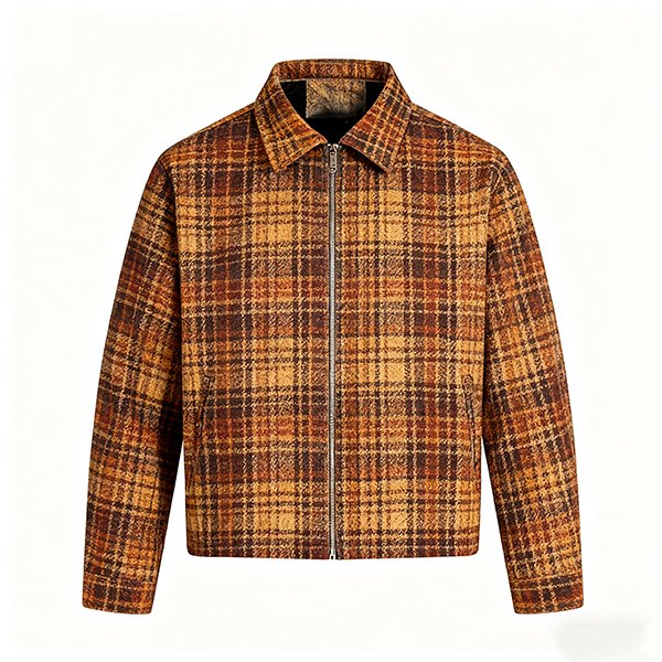 Unisex Vintage-Inspired Collared Jacket - Zip-Up Streetwear Fashion